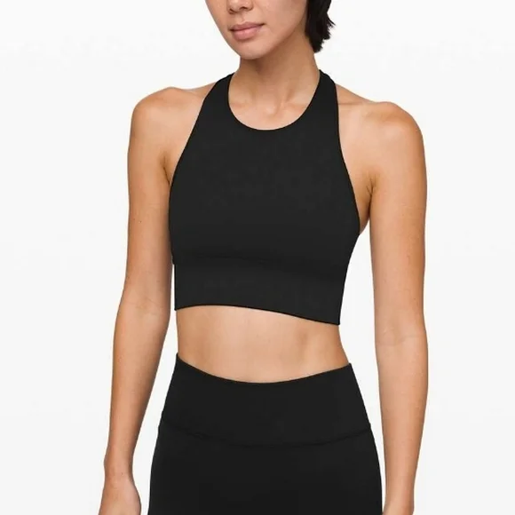 Lululemon Ebb to Train Bra, Black, Size 12 high neck racerback - Picture 1 of 7
